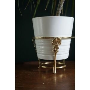 Vintage Accents - vtg art deco gold plant pot stand Vintage Accents - vtg art deco gold plant pot stand
